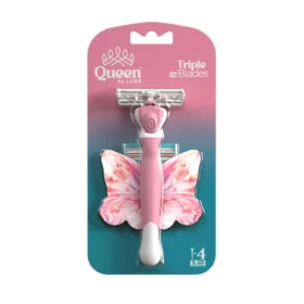 Queen By Lord Triple Blades Smooth Razor+5 Blades Refill (1+4) Plus Lubrastripe