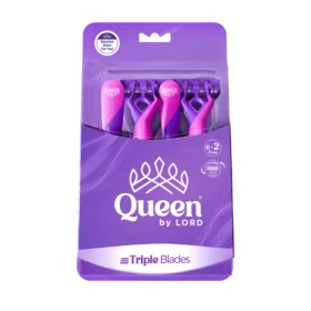 Queen By Lord Triple Blades 6+2 Disp.Razors+Lubrastripe Rubber Handle(Q147)