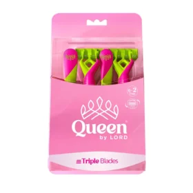 Queen By Lord Triple Blades 6+2 Disp.Razors+Lubrastripe Rubber Handle