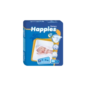 Happies Baby Diapers Newborn 60Pcs (3) حفاضات اطفال