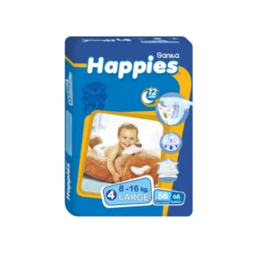 Happies Baby Diapers Large 58Pcs (3) حفاضات اطفال